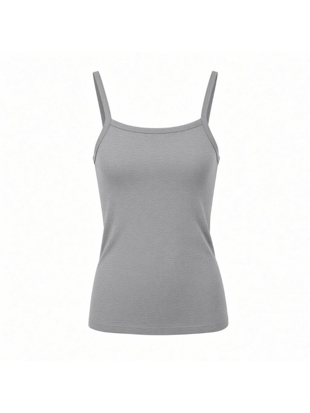 R.G. KANE Tank Top Size Small Heathered Light Gray Square Neck Rayon Jersey Knit